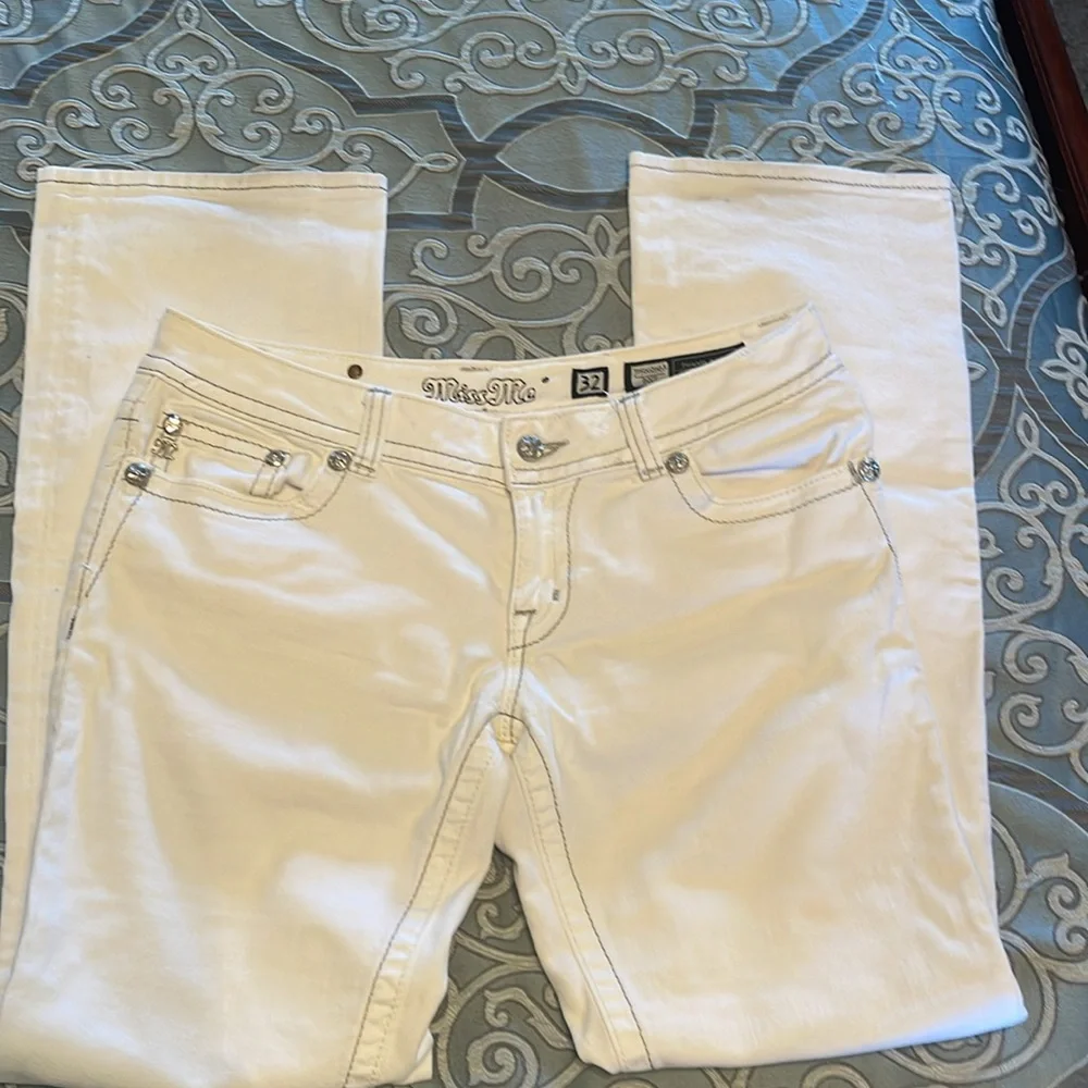 Miss Me Women's Cream Embellished Jeans - Picture 5 of 6